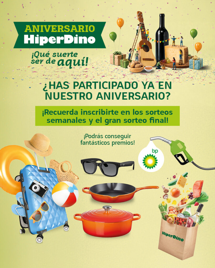 Aniversario HiperDino 2026: Sorteo 10.000€ y miles de premios
