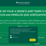 Ecovidrio y Disneyland Paris: Sorteo Viaje y 200 Miniglús – captura participación